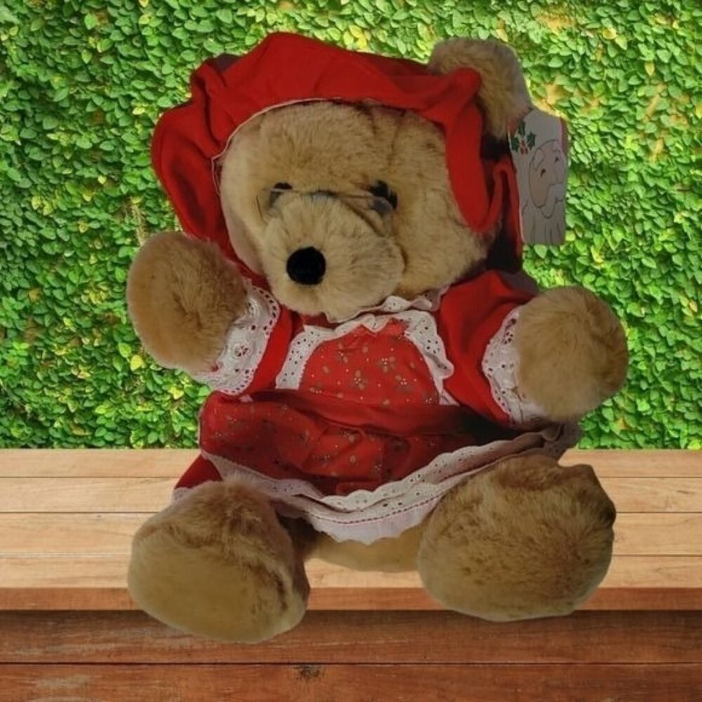 -Dakin Grandmother Bear Plush Glasses Sits 10" 1986 Grandma Stuffed Animal